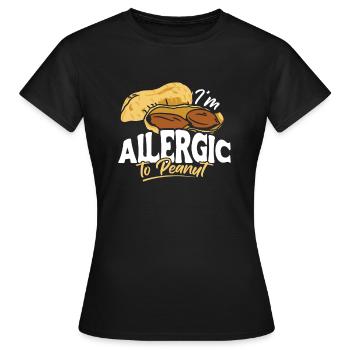 En chemise allergique aux arachides allergique aux arachides - T-shirt Femme - noir - Devant - AI Model Female 172 dark (172cm)