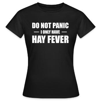Pas de panique je n’ai que le rhume des foins Heuschnupfen - T-shirt Femme - noir - Devant - AI Model Female 172 dark (172cm)