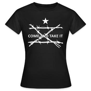 Texas Border Razorwire Venez Et Prenez-le Molon Labe - T-shirt Femme - noir - Devant - AI Model Female 172 dark (172cm)