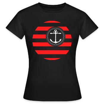 Moin Anchor Sun Heart Vintage Retro North - Women's T-Shirt - black - Front - AI Model Female 172 dark (172cm)