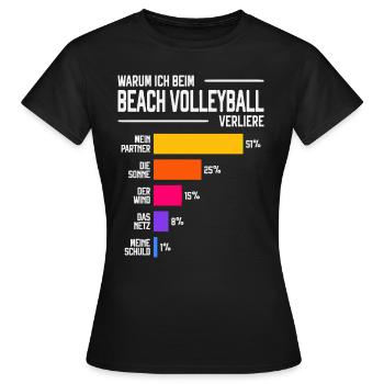 Warum ich beim BeachVolleyball Verliere - Frauen T-Shirt - Schwarz - Vorne - AI Model Female 172 dark (172cm)