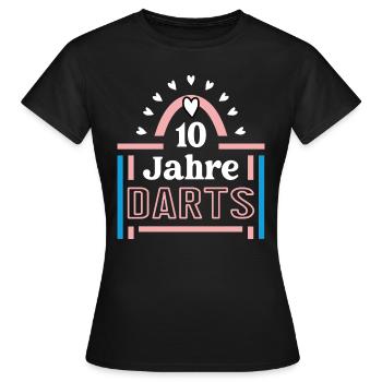 Darts Jubiläum 10 Jahre Trainerin Dart Spielerin - Frauen T-Shirt - Schwarz - Vorne - AI Model Female 172 dark (172cm)