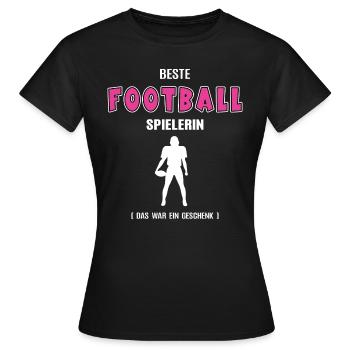 Football Spielerin Beste Footballerin Geburtstag - Frauen T-Shirt - Schwarz - Vorne - AI Model Female 172 dark (172cm)