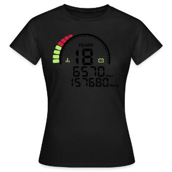 birthday counter years 18 years - Women's T-Shirt - black - Front - AI Model Female 172 dark (172cm)