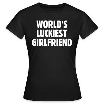 World's Luckiest Girlfriend - Women's T-Shirt - black - Front - AI Model Female 172 dark (172cm)