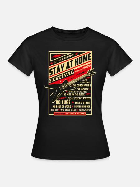 Quarantaine Social Distancing Stay At Home Festival - Vrouwen T-shirt - zwart