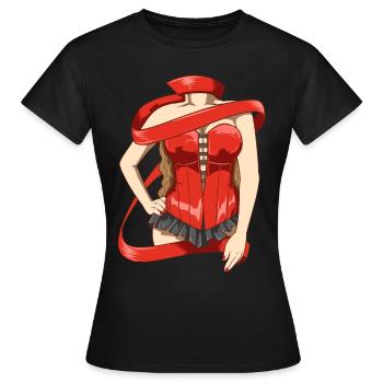 Une belle femme dans un corset sexy - T-shirt Femme - noir - Devant - AI Model Female 172 dark (172cm)