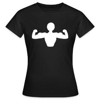 sportlich stark - Frauen T-Shirt - Schwarz - Vorne - AI Model Female 172 dark (172cm)