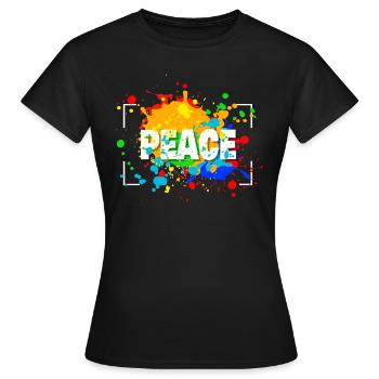 PEACE - T-shirt Femme - noir - Devant - AI Model Female 172 dark (172cm)
