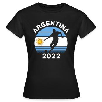 Football Argentine Coupe du Monde Drapeau de l’Argentine - T-shirt Femme - noir - Devant - AI Model Female 172 dark (172cm)