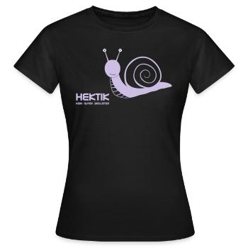 Hektik kein guter Begleiter - Frauen T-Shirt - Schwarz - Vorne - AI Model Female 172 dark (172cm)