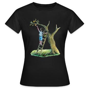 Apfelbaum - Frauen T-Shirt - Schwarz - Vorne - AI Model Female 172 dark (172cm)