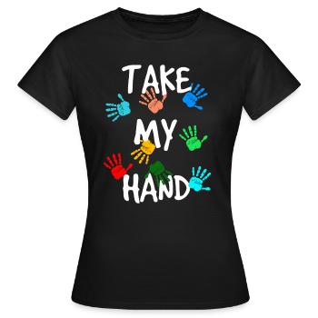 Take my Hand - Frauen T-Shirt - Schwarz - Vorne - AI Model Female 172 dark (172cm)