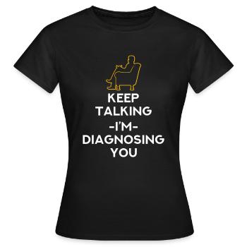 Psychologue psychologue psychologue - T-shirt Femme - noir - Devant - AI Model Female 172 dark (172cm)