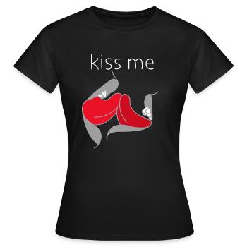 Embrasse-moi - embrasse-moi - T-shirt Femme - noir - Devant - AI Model Female 172 dark (172cm)
