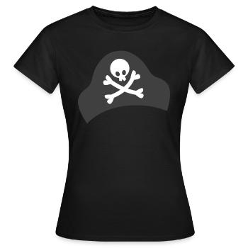 Os croisés simples sur un chapeau de pirate - T-shirt Femme - noir - Devant - AI Model Female 172 dark (172cm)