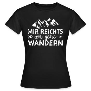 MIR REICHTS - Ich gehe WANDERN - Frauen T-Shirt - Schwarz - Vorne - AI Model Female 172 dark (172cm)
