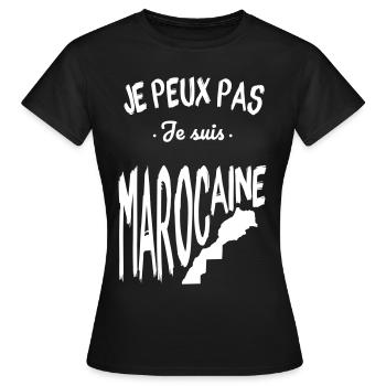 Je peux pas je suis Marocaine - T-shirt Femme - noir - Devant - AI Model Female 172 dark (172cm)