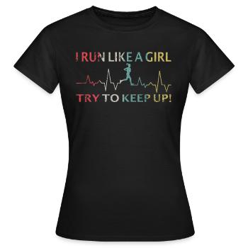 laufen women running geschenkidee - Frauen T-Shirt - Schwarz - Vorne - AI Model Female 172 dark (172cm)