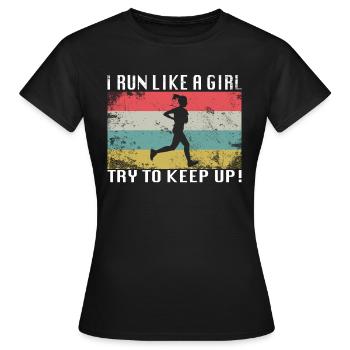 laufen women running geschenkidee - Frauen T-Shirt - Schwarz - Vorne - AI Model Female 172 dark (172cm)