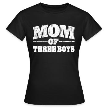 Maman Maman maman de trois garçons Idée cadeau Fête des mères - T-shirt Femme - noir - Devant - AI Model Female 172 dark (172cm)