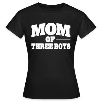 Mama Mom of three Boys Geschenkidee Muttertag - Frauen T-Shirt - Schwarz - Vorne - AI Model Female 172 dark (172cm)