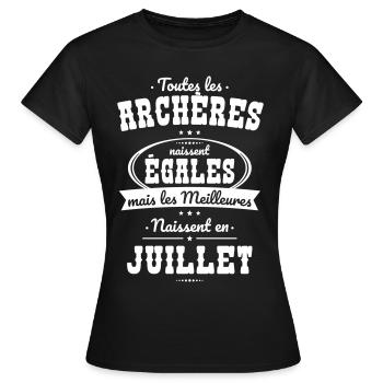 Archères égales meilleures naissent en Juillet - T-shirt Femme - noir - Devant - AI Model Female 172 dark (172cm)
