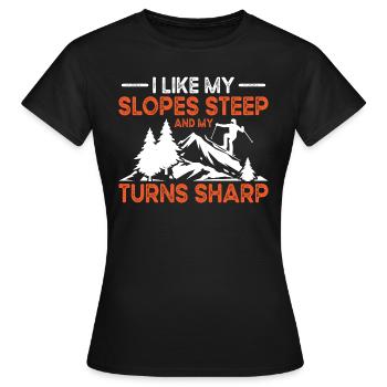 Pistes de ski Ski raide Skis d’hiver - T-shirt Femme - noir - Devant - AI Model Female 172 dark (172cm)