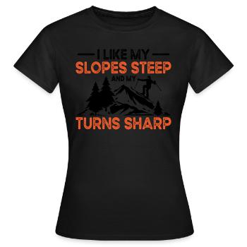 Pistes de ski Ski raide Skis d’hiver - T-shirt Femme - noir - Devant - AI Model Female 172 dark (172cm)