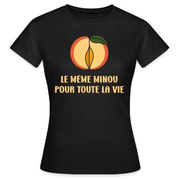 EVG Le Même Minou pour toute la vie - T-shirt Femme - noir - Devant - AI Model Female 172 dark (172cm)