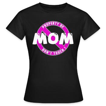 Propriété de maman, blanc .En - T-shirt Femme - noir - Devant - AI Model Female 172 dark (172cm)