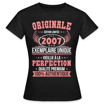 18th Birthday - Original - 2007 - Women's T-Shirt - black - Front - AI Model Female 172 dark (172cm)
