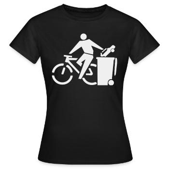 Fahrrad vs Auto, Autos wegwerfen - Frauen T-Shirt - Schwarz - Vorne - AI Model Female 172 dark (172cm)