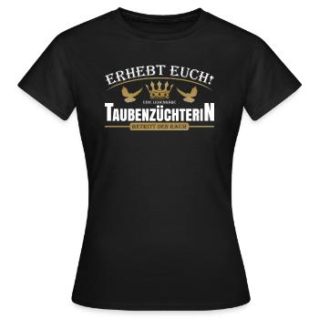 Taubenzüchterin - Frauen T-Shirt - Schwarz - Vorne - AI Model Female 172 dark (172cm)