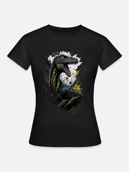 Velociraptor - Frauen T-Shirt - Schwarz