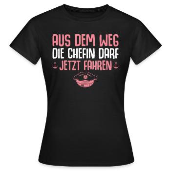 Segelschein bestanden Kapitänin Seglerin Geschenk - Frauen T-Shirt - Schwarz - Vorne - AI Model Female 172 dark (172cm)