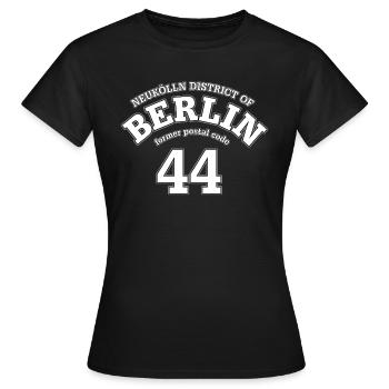 Neukölln Berlin 44 impression blanc - T-shirt Femme - noir - Devant - AI Model Female 172 dark (172cm)