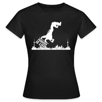 Parkour Cadeau Le Parcour Freerunning Backflip - T-shirt Femme - noir - Devant - AI Model Female 172 dark (172cm)