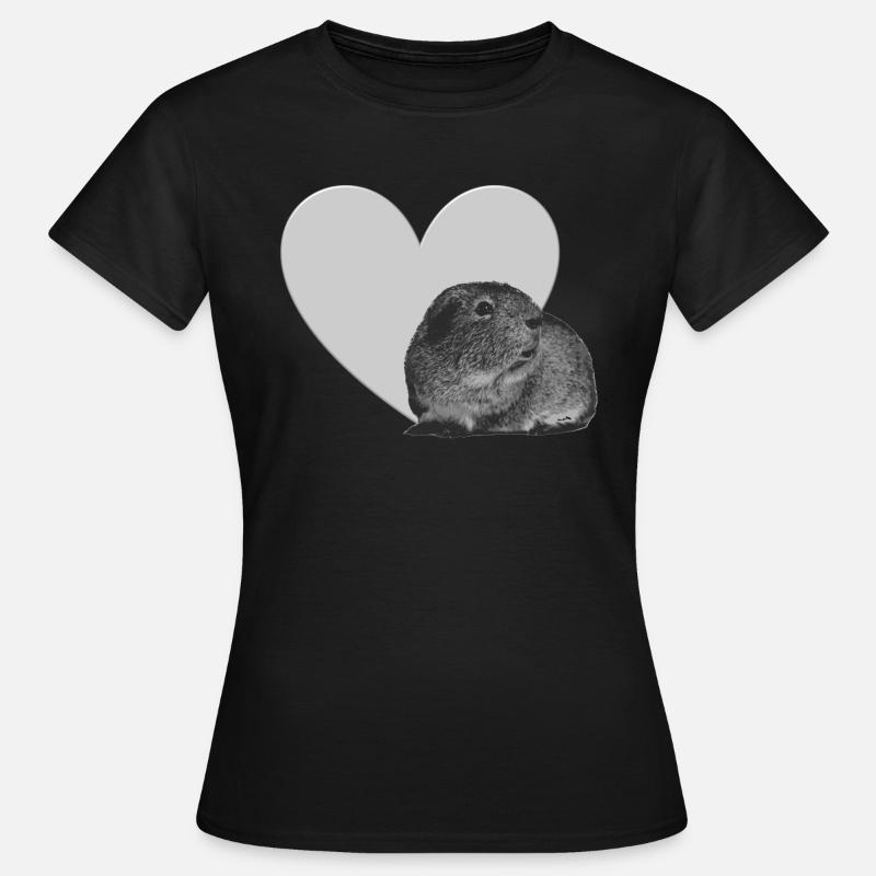 Cochon d'Inde avec coeur pour support de cochon d'Inde - T-shirt Femme - noir