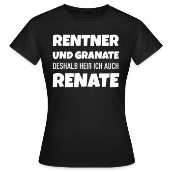 Rentner und Granate ist Renate - Frauen T-Shirt - Schwarz - Vorne - AI Model Female 172 dark (172cm)