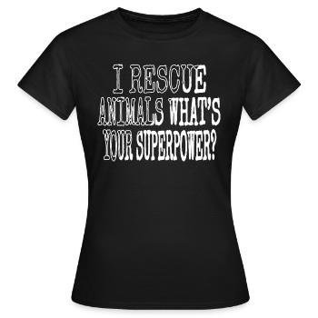 animal geek vegan animal rescue protection des animaux - T-shirt Femme - noir - Devant - AI Model Female 172 dark (172cm)