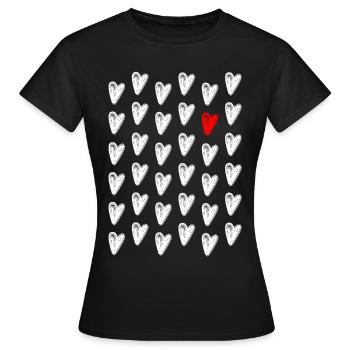 Aimez vos cœurs - T-shirt Femme - noir - Devant - AI Model Female 172 dark (172cm)