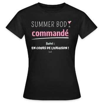 summer body commandé suivi : en cours de livraison - T-shirt Femme - noir - Devant - AI Model Female 172 dark (172cm)