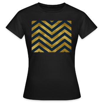 Gold Muster Modisch 2022 - Frauen T-Shirt - Schwarz - Vorne - AI Model Female 172 dark (172cm)