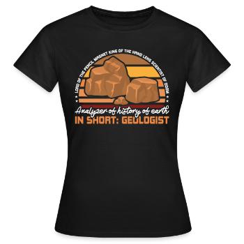 Scientifique du malheur sous forme abrégée Géologue - T-shirt Femme - noir - Devant - AI Model Female 172 dark (172cm)