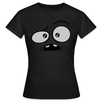 Visage comique confus sceptique - T-shirt Femme - noir - Devant - AI Model Female 172 dark (172cm)