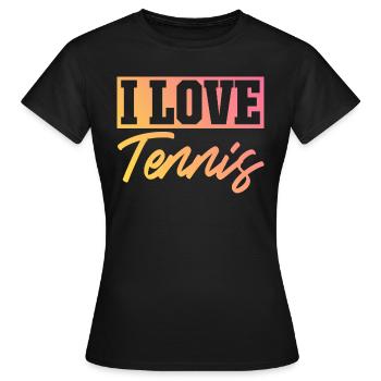 I love tennis - Women's T-Shirt - black - Front - AI Model Female 172 dark (172cm)