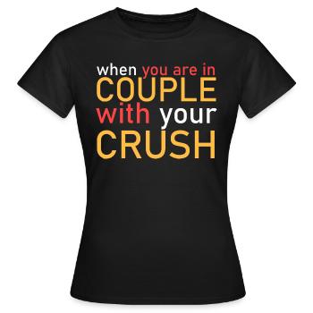 en couple avec mon béguin - T-shirt Femme - noir - Devant - AI Model Female 172 dark (172cm)