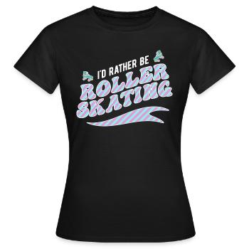 Roller Skating Inline Skating Inline Skates - Women's T-Shirt - black - Front - AI Model Female 172 dark (172cm)