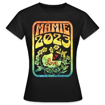 Annonce Grossesse 2023 - Future Mamie 2023 - T-shirt Femme - noir - Devant - AI Model Female 172 dark (172cm)